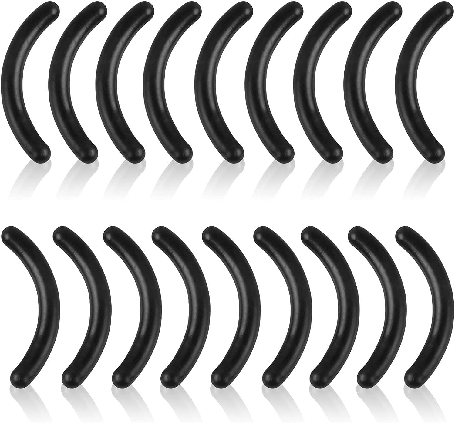 Generic Eyelash Curler Refill Pads, Silicone, 24 Pieces, Black, with Clear Storage Box