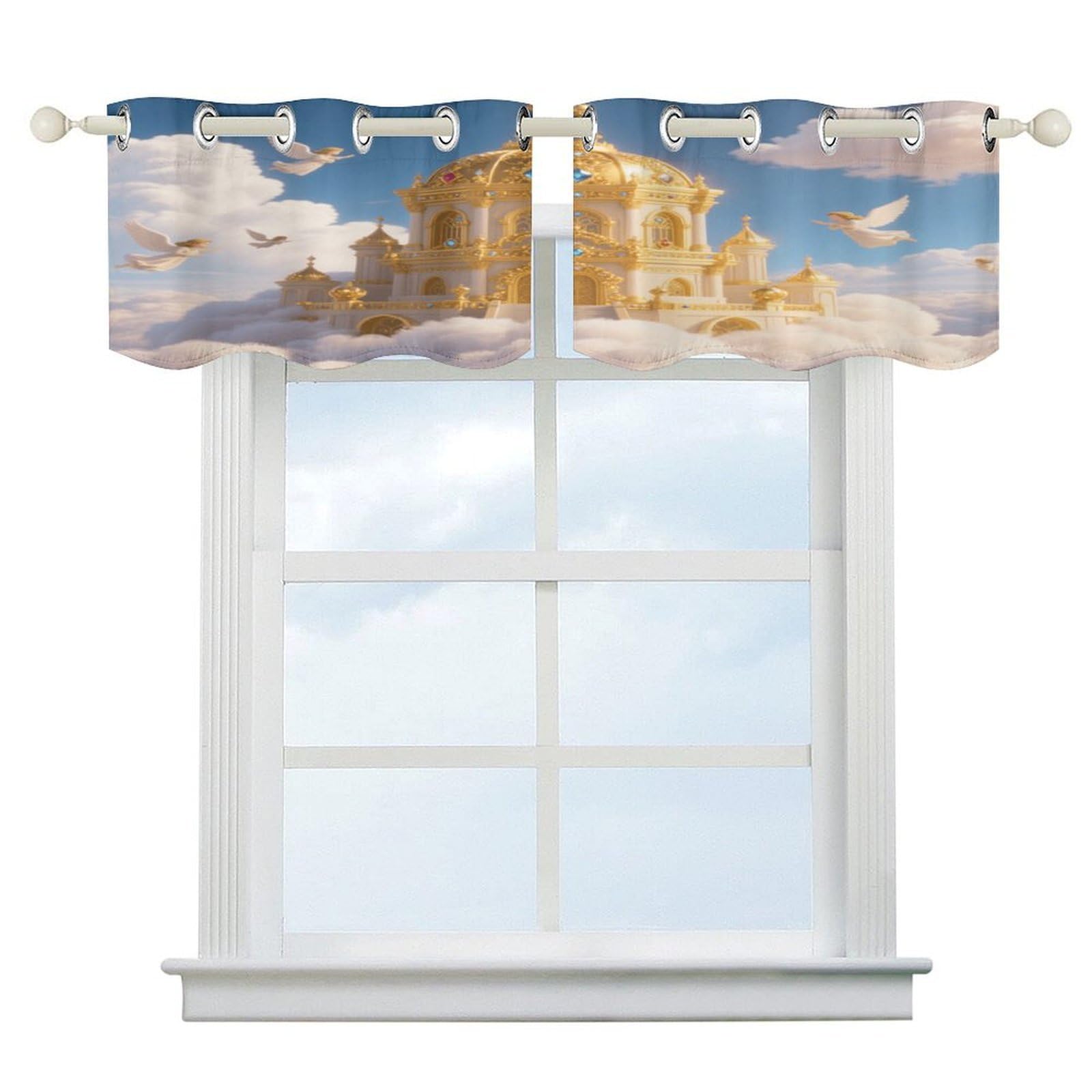 Fekiloot Style Golden Palace Kingdom Short Curtains Valance Curtain