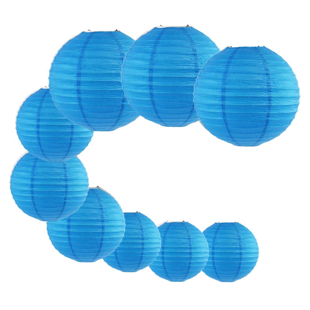 LACGO 9pcs/Set 8''10''12'' Green Color Round Paper Lanterns Japanese Paper Lanterns Set Festival Carnival Celebration Activity Supplies, Perfect for Home Garden Patio Decor(Green)