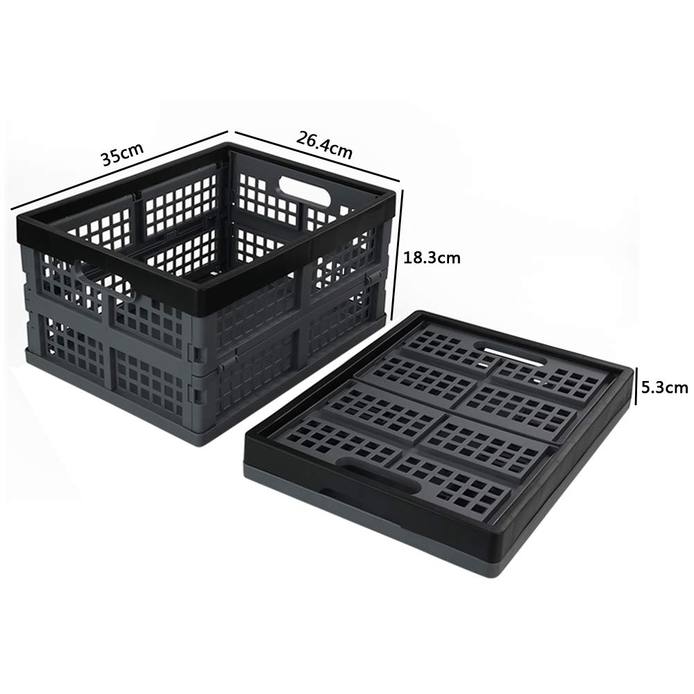 Bringer 15 L Profi-Klappbox Ben, 4er-Set Klappkiste Einkaufskorb Faltbox, Zusammenklappbare Milchkiste