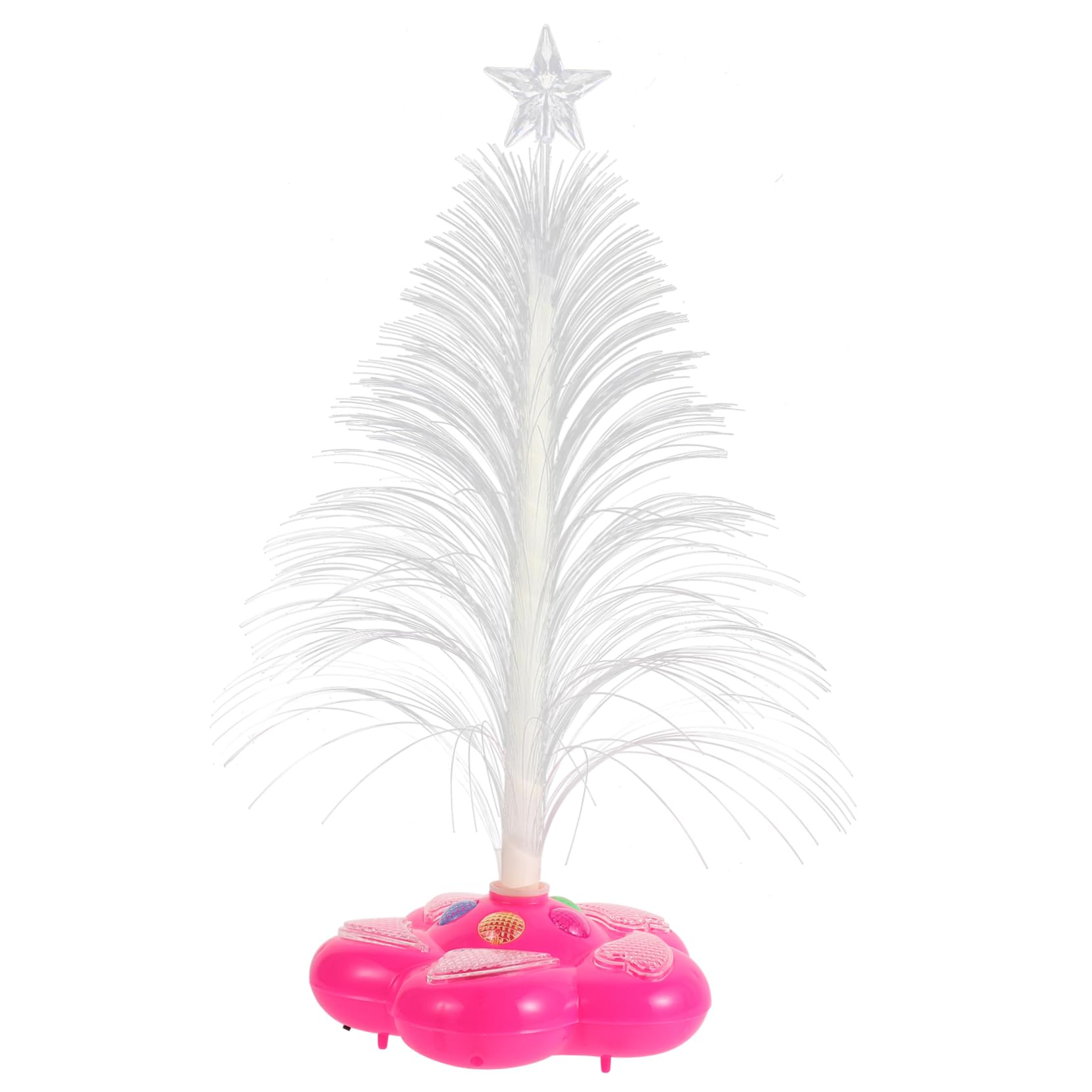 jojofuny Fiber Optic Flash Christmas Tree Led Night Light Mini Decor No Battery Sparkling Lights Perfect for Christmas Home Party Event Random Color