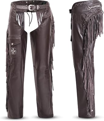 Assless Leather Chaps for Men and Women Premium Full Grain Cowhide Western Cowboy Motorcycle Chaps Handmade