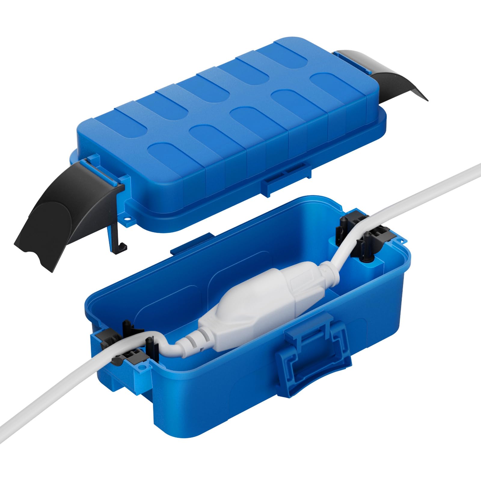 Flemoon IP55 Small Outdoor Electrical Box Waterproof (Inner 5.9 x 3.2 x 1.8inch), Extension Cord Cover with Detachable Awning Covers for Plug, Outlet,