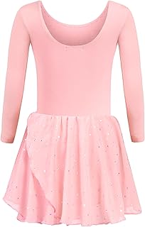 Trudge Ropa de Ballet para Niñas - Vestido Manga Corta de Algodón con Leotardo y Falda Tutú - Traje de Baile