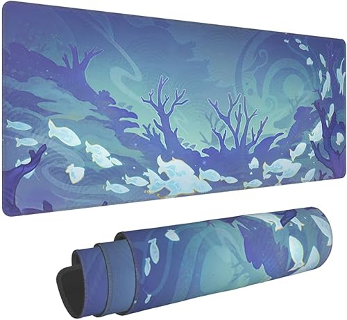 Genshin Game Impact Sangonomiya Kokomi - Alfombrilla de mouse grande de goma antideslizante para suministros de oficina, computadoras, computadora