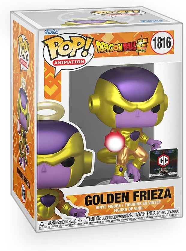 Funko Pop! Anime: Dragon Ball Super - Golden Frieza (Metallic) Exclusive Vinyl Figure Bundled with Box Protector