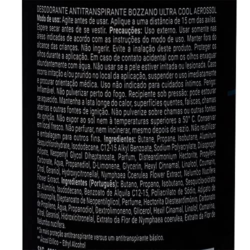 Bozzano Desodorante Clinical Ultra Cool Antitranspirante Aerossol Masculino 150Ml
