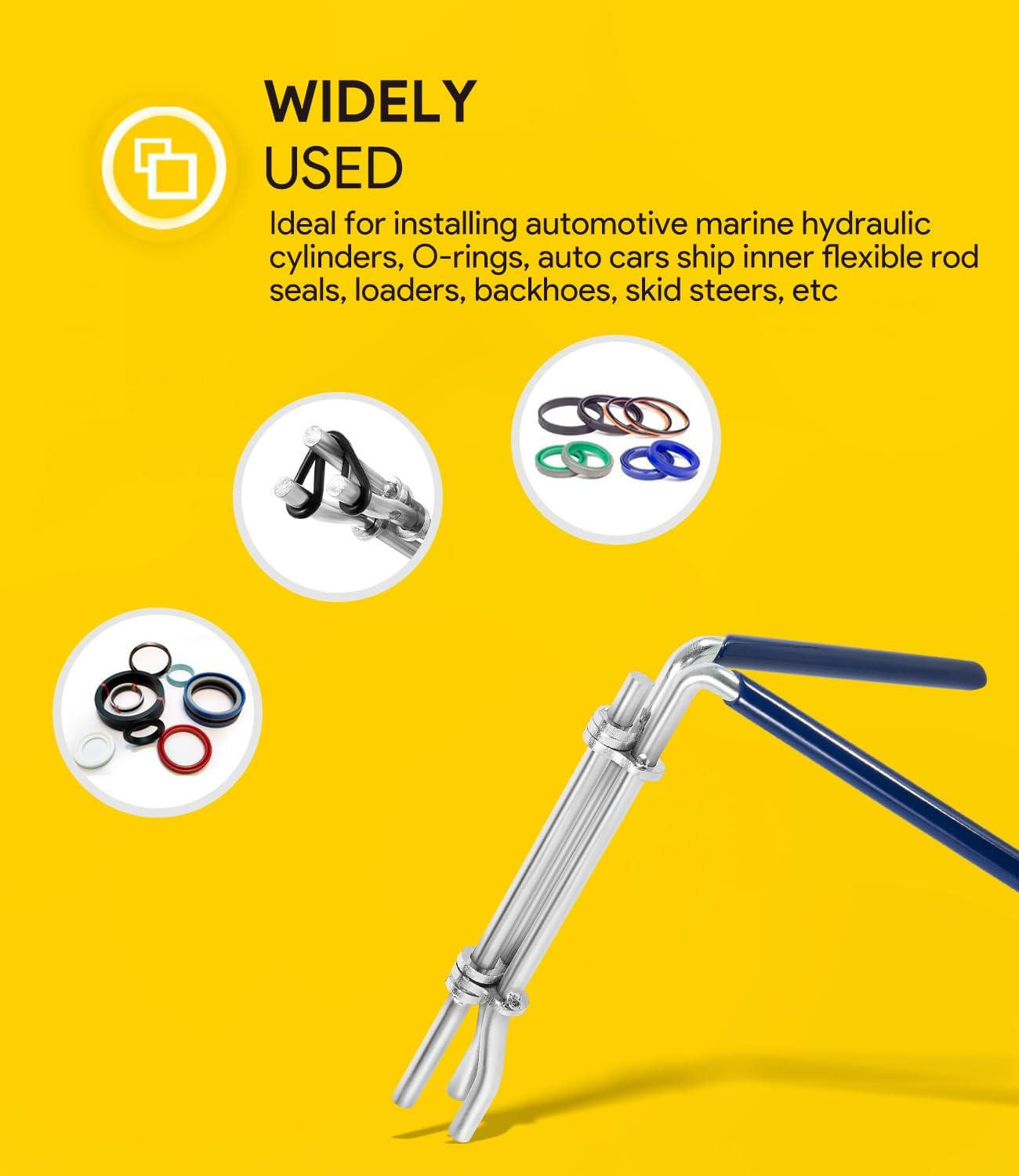 5 Pack Hydraulic Seal Installation Tool Kit, Hydraulic Cylinder Piston Repair Seal Tools, U-Cup Rod Seal Installation Tool Kits, Upgraded Seal Twistor Install Tool Set with Pick and Hook Set