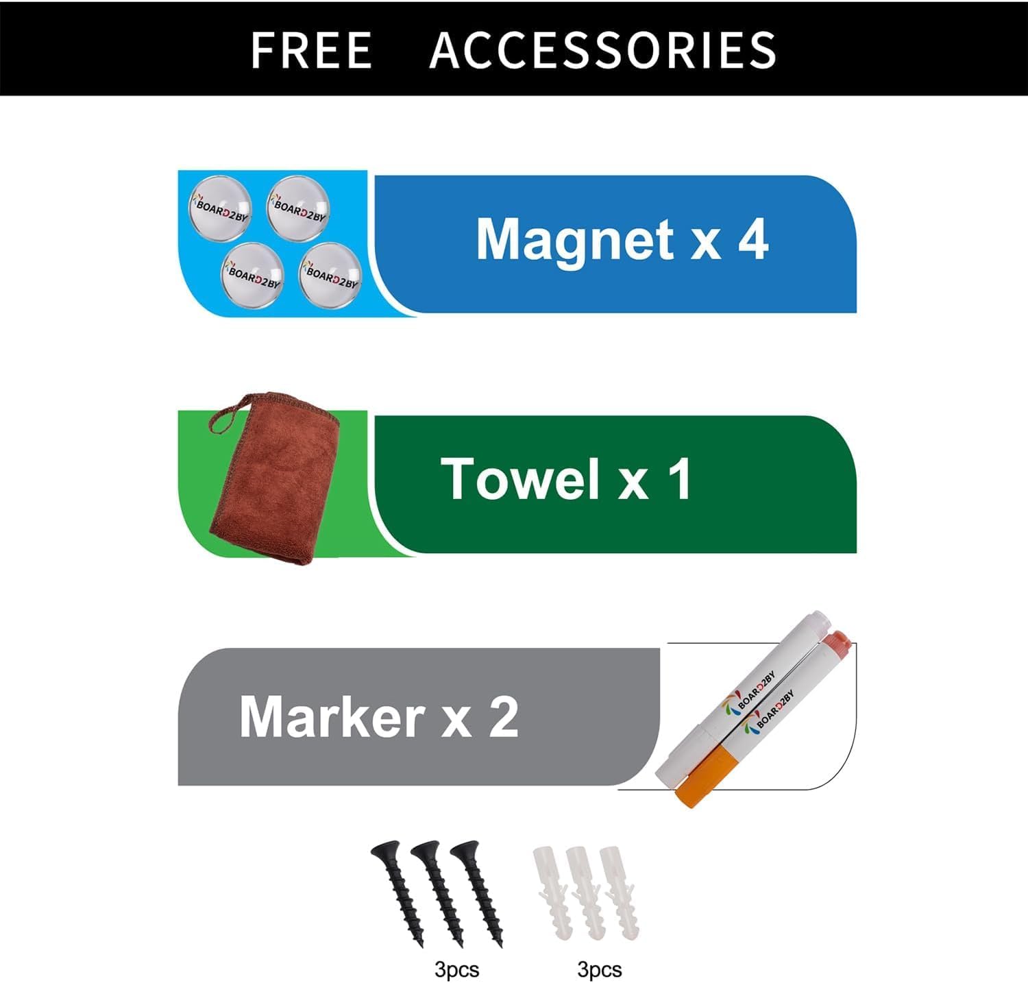 Board2by Magnetic Chalkboard Black Board 46 x 32, Extra Large Chalk Board Blackboard for Wall Decor, Easy-to-Erase Wood Framed Magnet Board, 4 Magnets for School, Home & Office (Classic White)