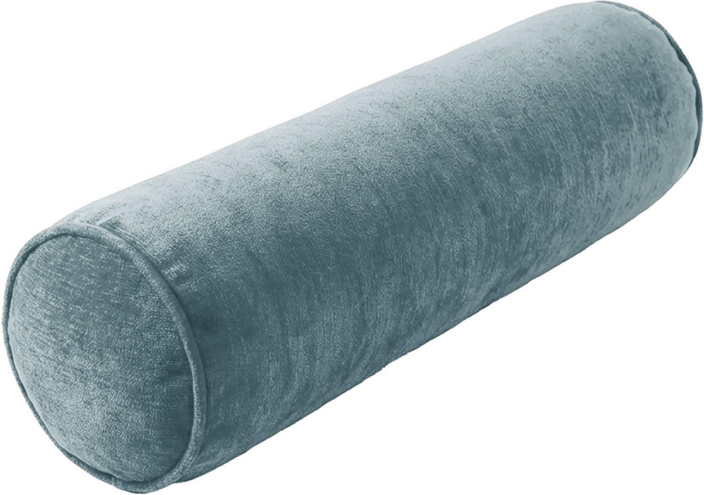 BLLMTEAR Round Cervical Roll Bolster Pillow, Full Moon Cylinder Neck Support Pillow with Removable Washable Cover for Bed Couch Yoga Neck Back Leg Knee Side Sleeper(18,Sponge:20x120cm)