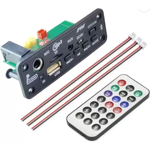 TechSupremeStereo Bluetooth with Mic Echo FM USB AUX Card MP3 Audio Player Decoder Module Sound Recorder and Sound Circuit