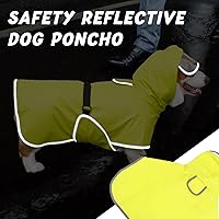 Vista 6 de Impermeable para perros con capucha, poncho deslizante – Chaqueta impermeable reflectante ligera para mascotas, impermeable con correa ajustable