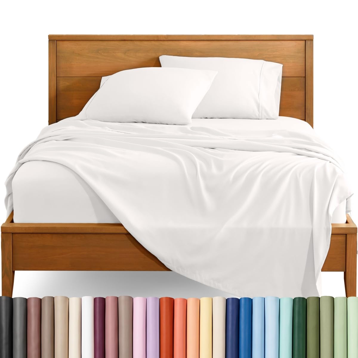 Bare Home Full XL Sheet Set - Kids Size - Premium 1800 Ultra-Soft Microfiber Sheets Full Extra Long - Double Brushed - Hypoallergenic - Wrinkle Resistant (Full XL, Ivory) — image 1