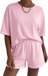 Ekouaer Lounge Sets for Women 2 Piece Shorts Sets Matching Pajamas Sets | Moisture Wicking Fabric,Short Sleeve Elastic Waist,With Pockets,For Lounging Sleeping Going Out