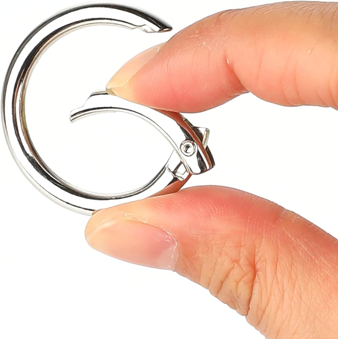 Mozeat Lens 2 Pcs Spring O Ring Clip for Purse Strap 1 Inch Round Snap Clip Key Rings for Keychain Hook Purse Strap Extender Clip - Image 3