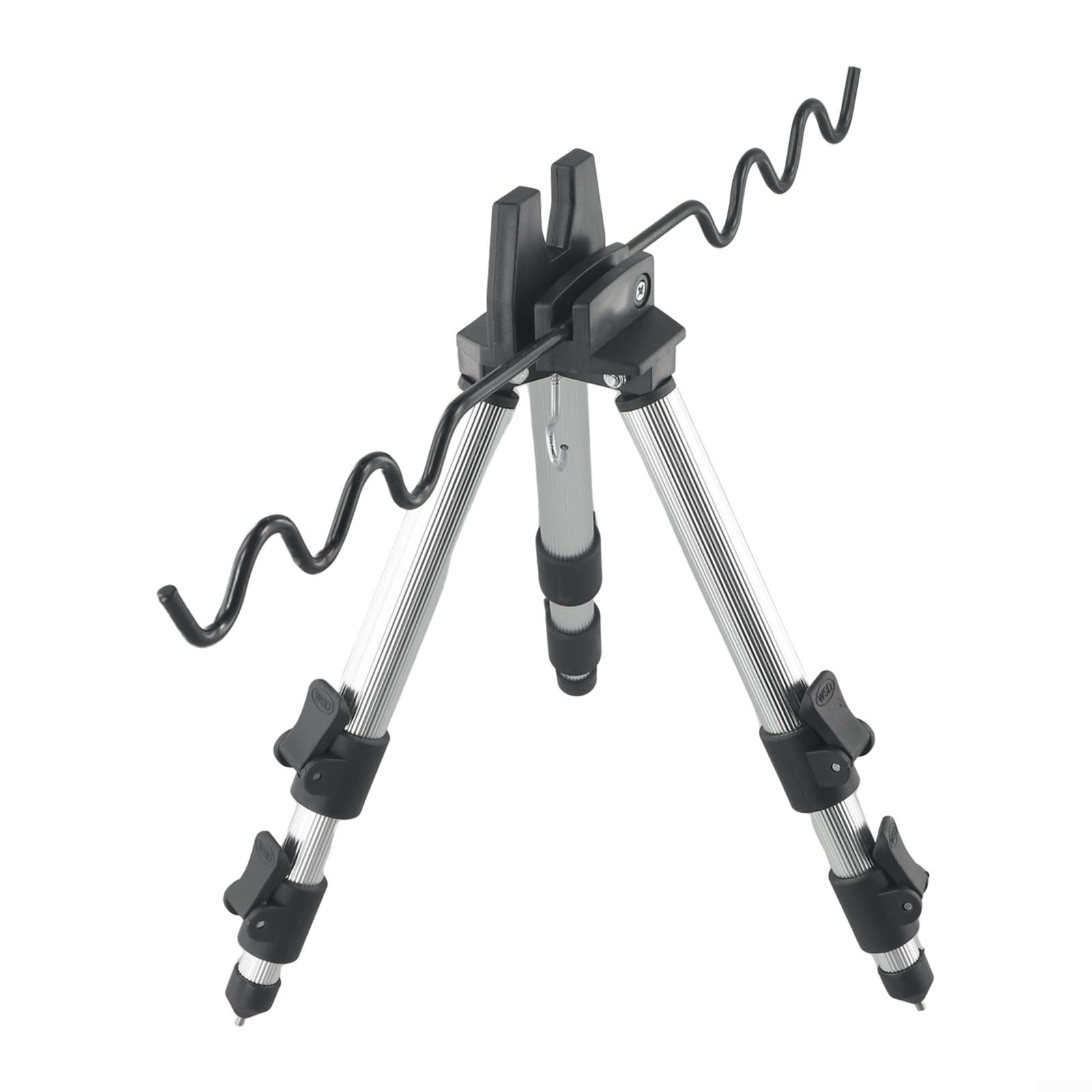 Fishing Pole Tripod Bracket, Adjustable Fishing Pole Stand, Portable Folding Fishing Rod Tripod Stand For Outdoor, Telescopic Tripod Stand For Fishing Poles, Fishing Rod Holder For Ground(A Silver)