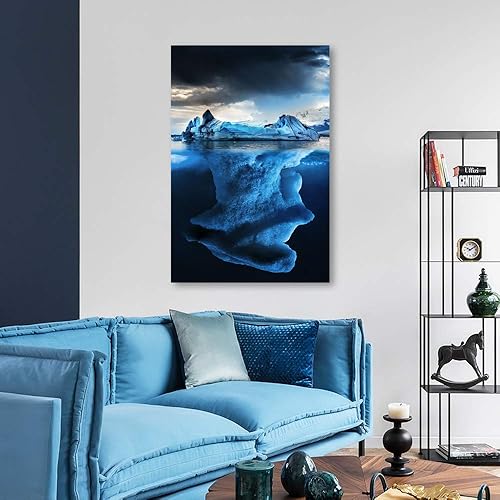 Miniatura 2 de wall26 Lienzo decorativo para pared, diseño de la punta de un iceberg, decoración de pared para el hogar, para dormitorio, sala de estar, pinturas