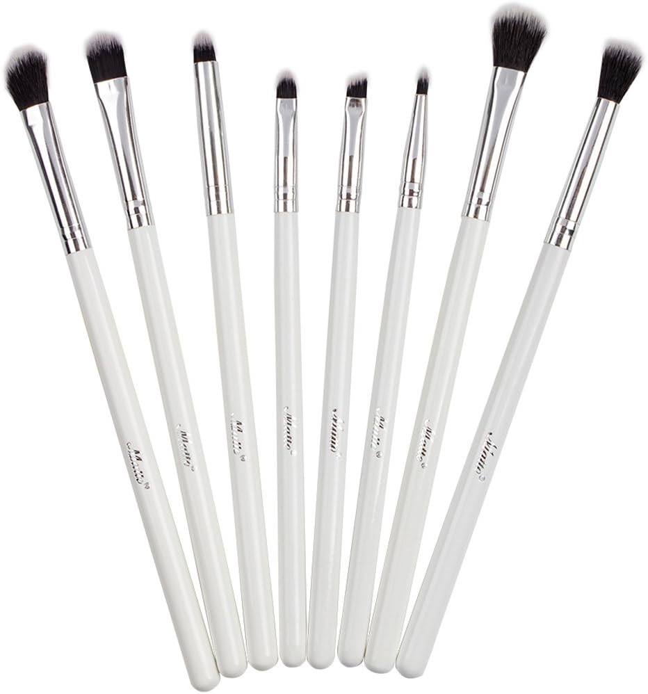 Matto Professional Makeup Eye Brush Set Eyeshadow Brushes 8-Piece (White)