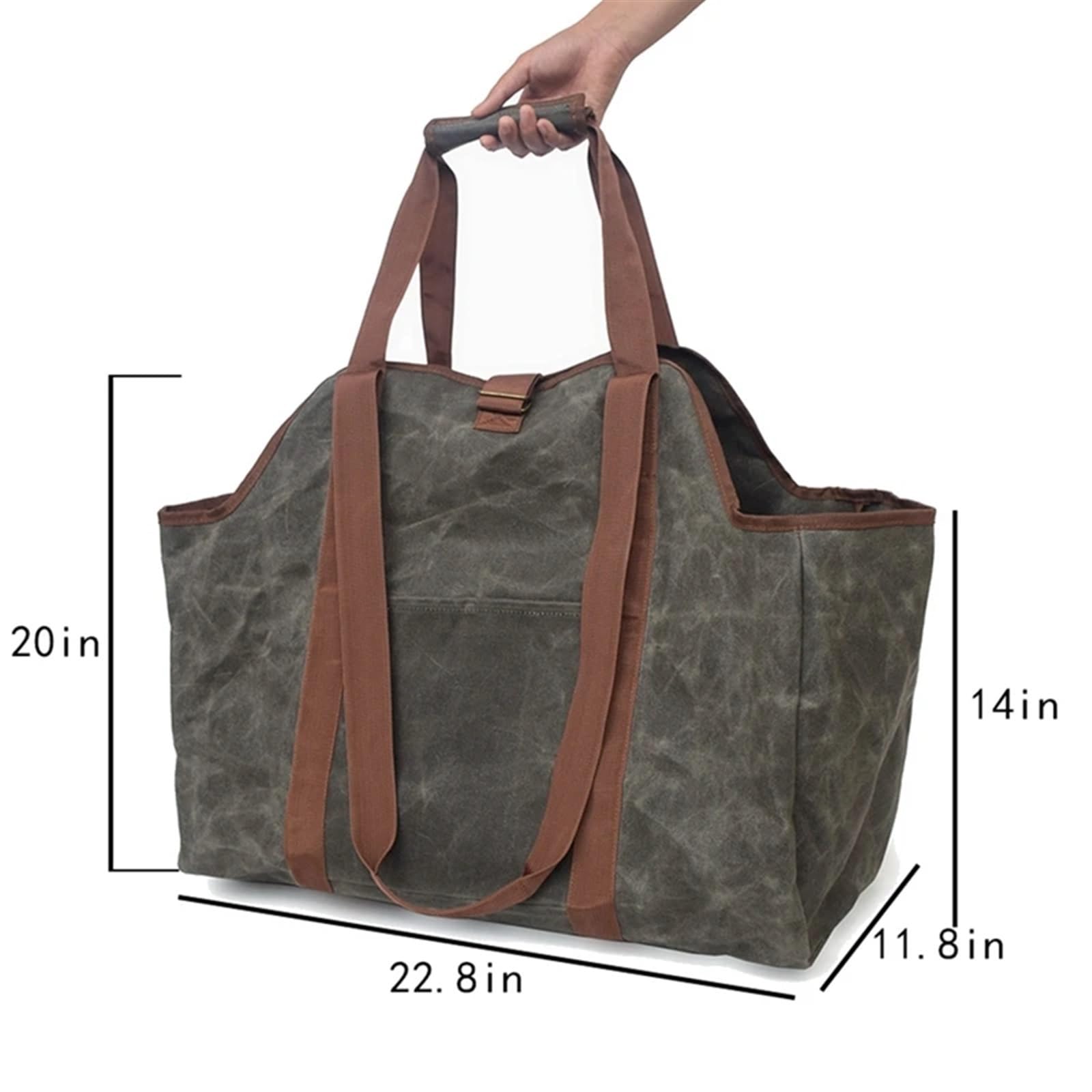Borsa porta legna da ardere in tela