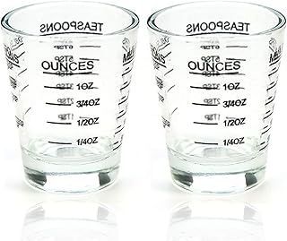 Shot Glasses Measuring cup Liquid Heavy Glass Wine Glass Espresso Shot Glass 26-Incremental Measurement 1oz, 6 Tsp, 2 Tbs,...