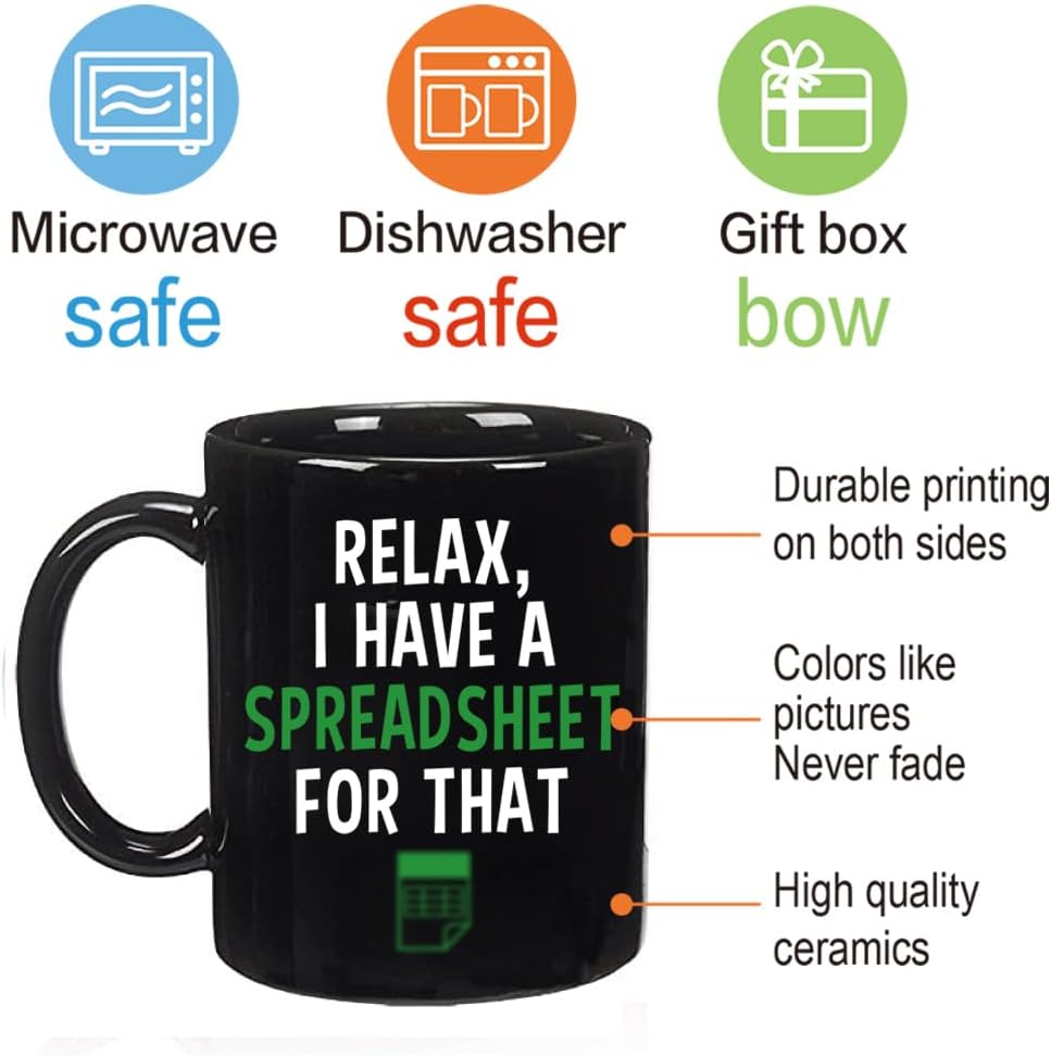 FALJIOK Funny Accountant Coffee Mug Gifts, Novelty Coffee Mug Gifts for Boss CPA Coworker Accounting, Spreadsheet Mugs, Birthday Christmas Mug Gift for Accountant - Image 4