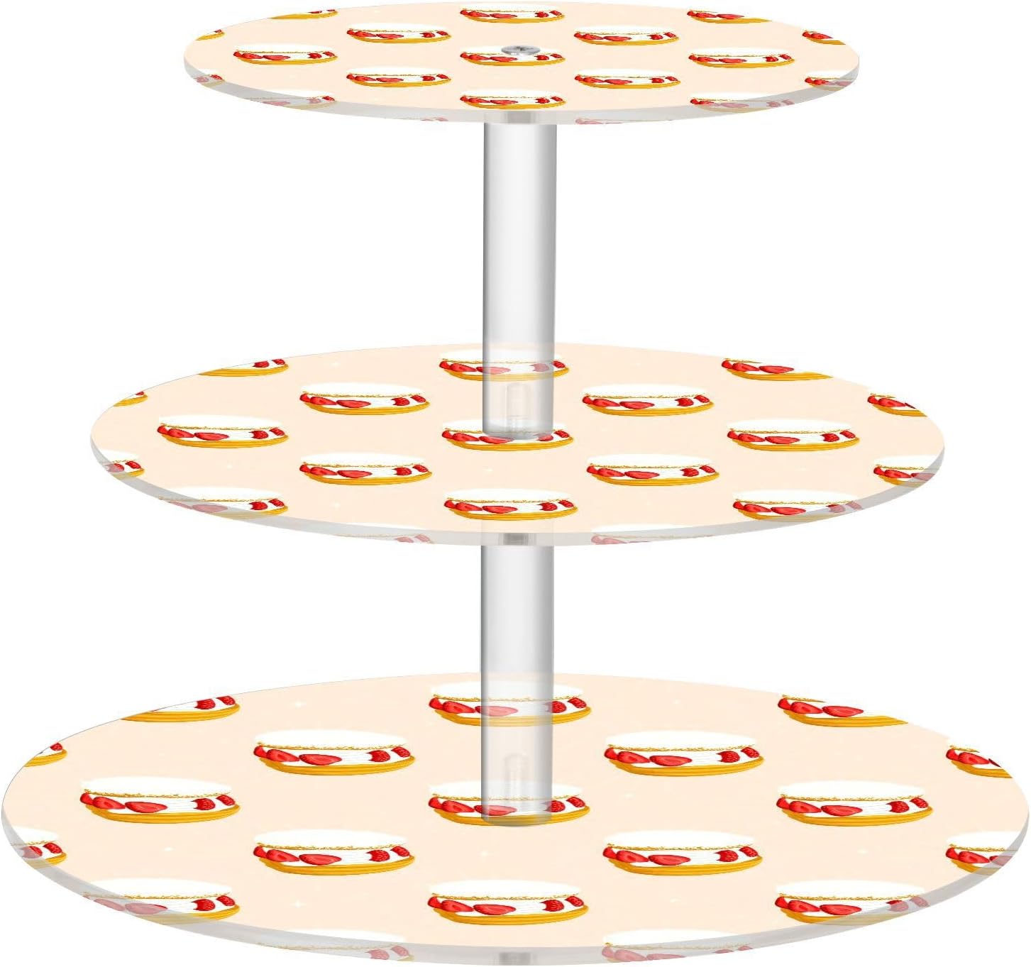 Cake 3 Tier Acrylic Cupcake Stand, Cupcake Stand for 34 Cupcakes for Weddings, Christmas,Holidays,Parties,Birthday,Printed Cupcake Tower 23300263