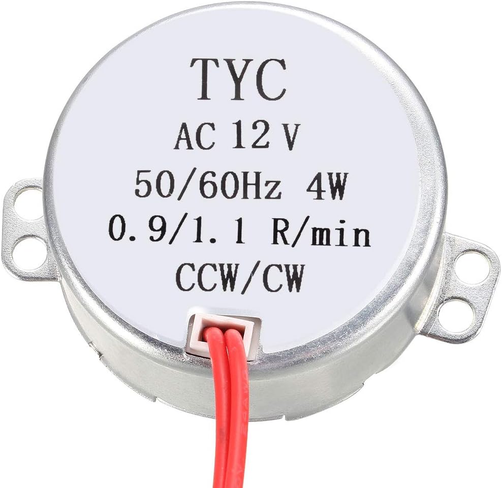 sourcing map Synchronous Motor AC 12V 0.9-1.1RMP 50-60Hz 4W Double Flat Shaft CW/CCW, 0.9-1.1RPM - Image 3