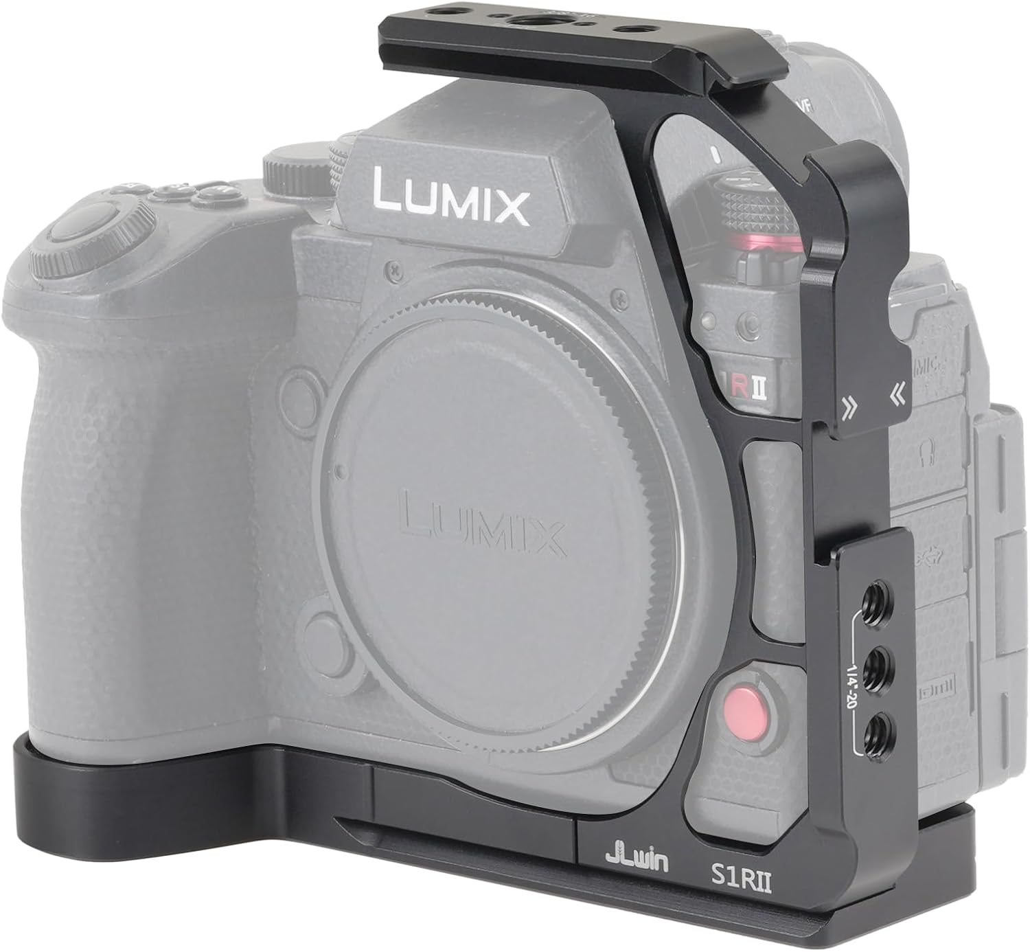 S1R II Camera Cage for Panasonic LUMIX S1RII S1II S1IIE Camera,Built in Quick Release Plate for Arca-Swiss,NATO Rails,Cold Shoe