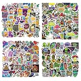 200 Mixed Psychedelic Stickers - Mushrooms, Aliens, Frogs, Cartoon Characters - Trippy Vinyl Waterproof Stickers for Laptop, Water