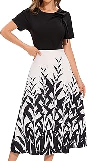 Women's Spring Summer Casual House Short Sleeve Flowy Modest A Line Ruffle Tiered Swing Maxi Dress - Buy now
