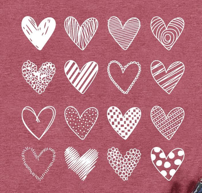 Valentines Day Shirts for Women Love Heart T-Shirt Happy Valentine Day Tee Tops - Image 5