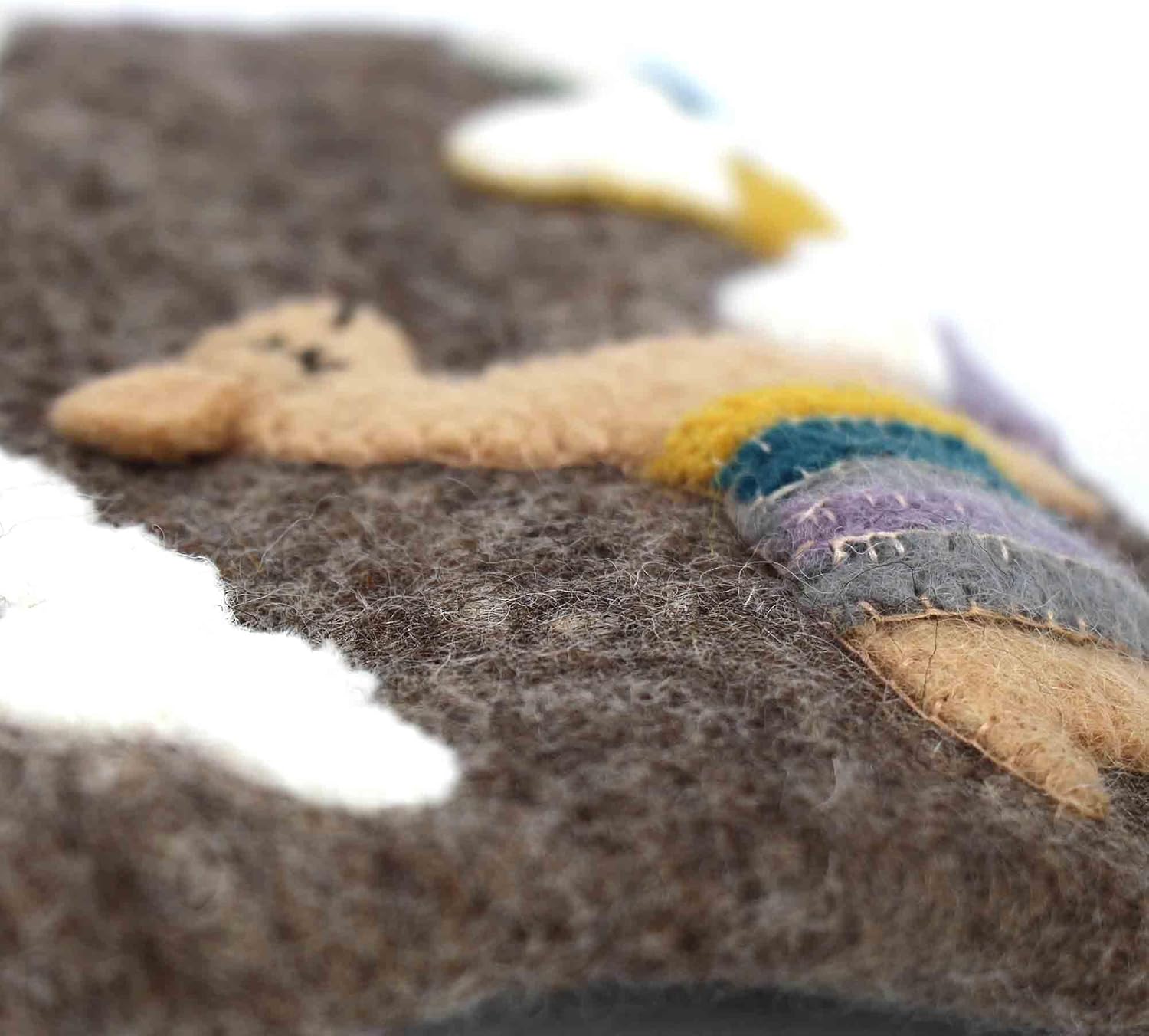 Global Crafts Llama Adventures Felt Zipper Pouch - Fair Trade New Zealand Wool, Felted Wool Animals
