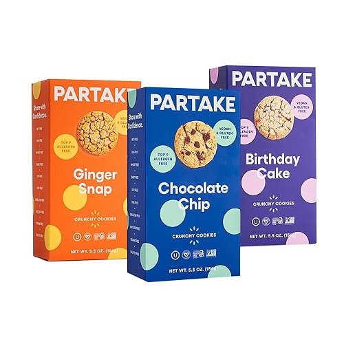 Miniatura 5 de Partake Foods Galletas veganas crujientes  Paquete variado de deliciosas galletas de 3 cajas  Sin gluten, sin OMG, ingredientes hipoalergénicos  Sin