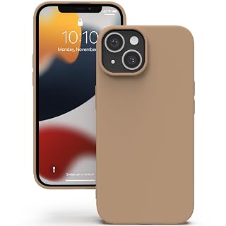 YATWIN Silicone Back Case for iPhone 14 Plus, Soft-Touch Phone Back Cover for Apple iPhone 14 Plus-Milk Tee, Light Brown