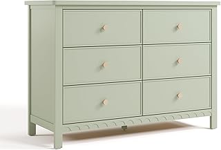Graco Sasha 6 Drawer Dresser (Sage) – GREENGUARD Gold Certified, Wood Storage for Nursery or Kids’ Room, Safe Interlocking Drawer System &amp; Easy Assembly with Pre-Installed Tracks