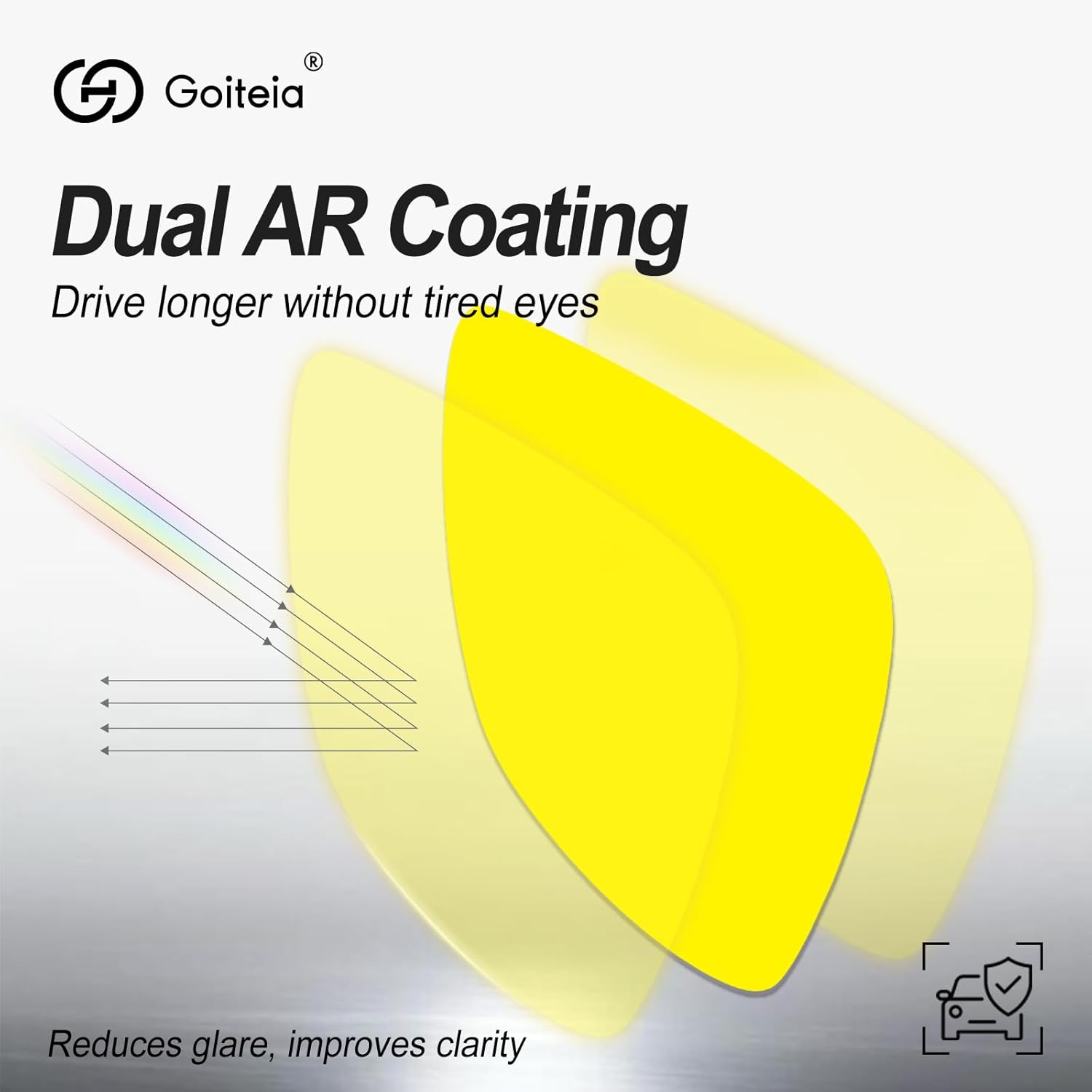 Goiteia Night Driving Glasses for Men Women, Yellow Glasses for Rainy Days, Anti Glare from Front and Rear Headlight - Image 3