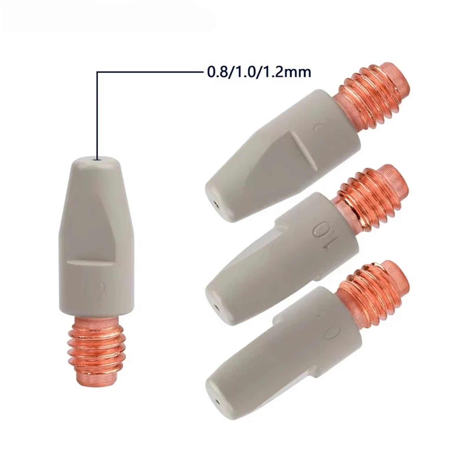 10 punte di contatto MIG 36KD | Nuovo rivestimento protettivo, M8 × 30 mm, 0,8/1,0/1,2 mm, per torcia MB 36KD(0,8 mm)
