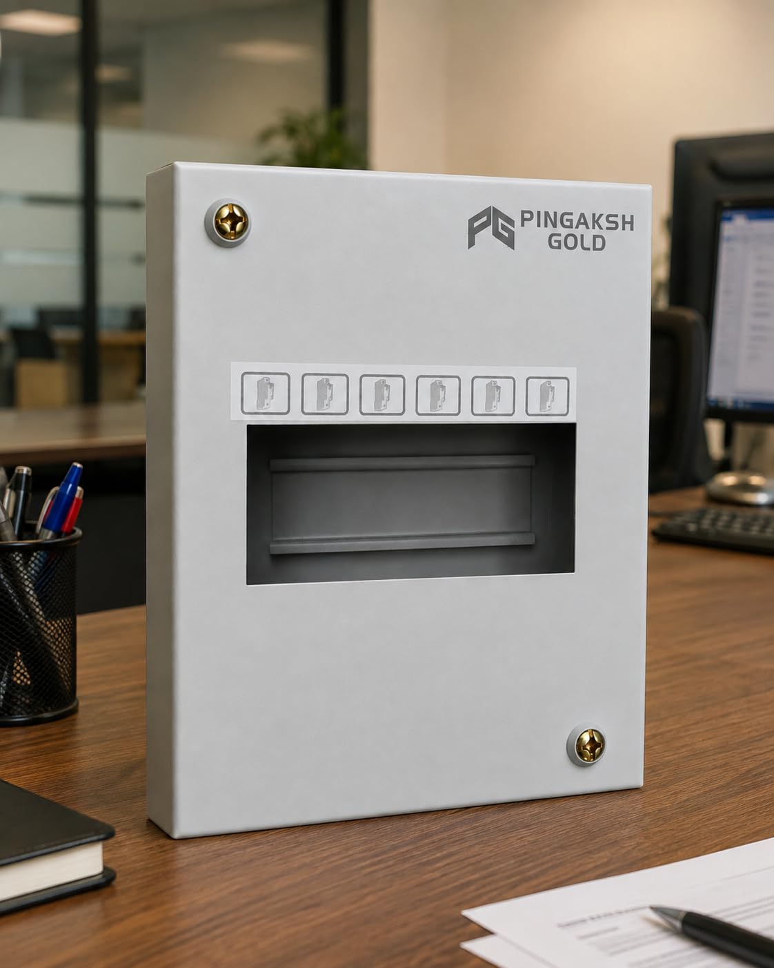 6 Way MCB Box Mild Steel Metal Heavy Duty White with 35mm Gitti | Distribution Board Enclosure-image-32