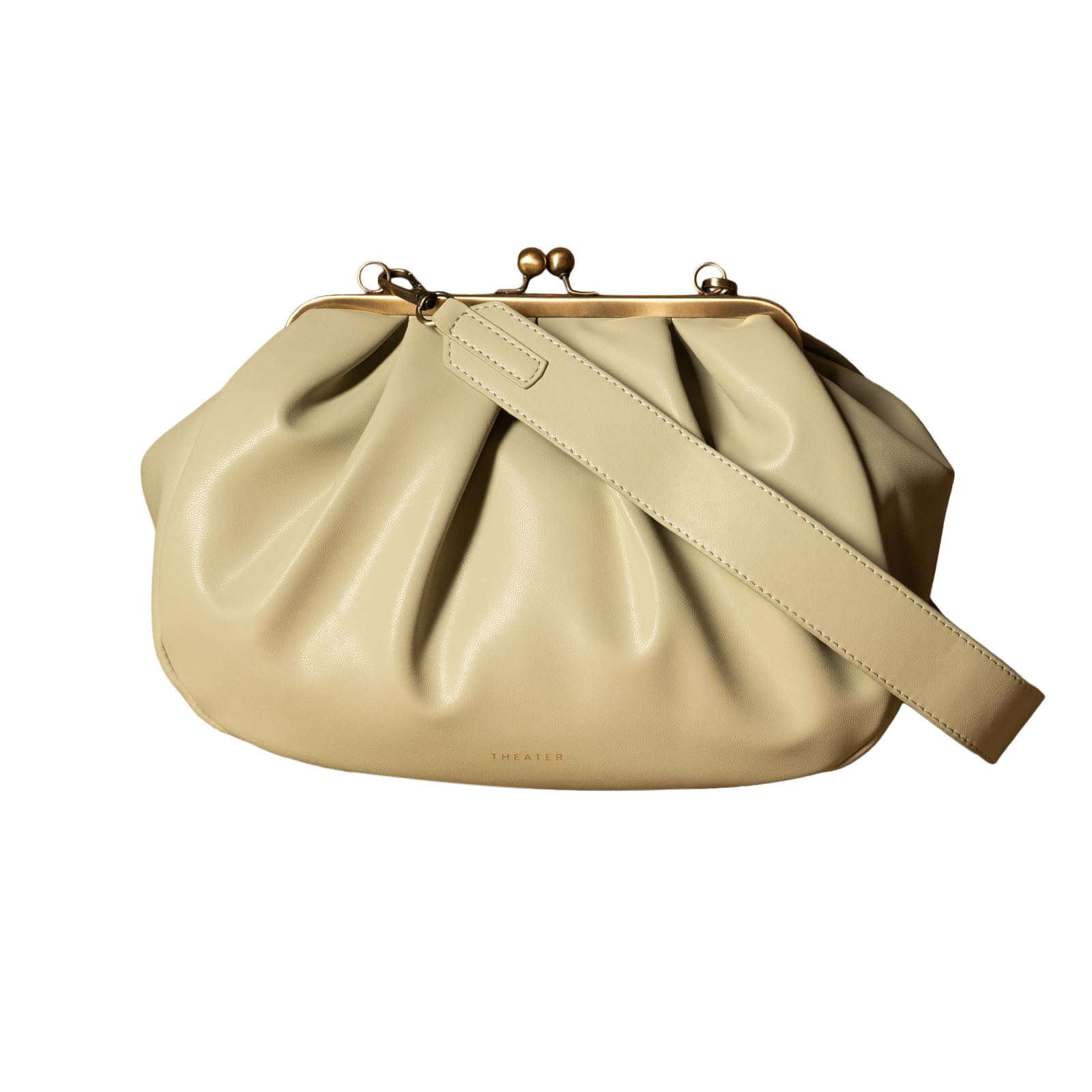 Theater Vintage Kiss Lock Crossbody Bag for Women | Soft Pleated Frame Clutch with Adjustable Shoulder Strap | Structured Everyday & Occasion Handbag