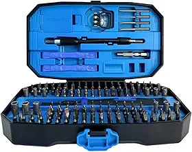Kit Chave de Fenda com 128 Bits de Precisão + Ferramentas para Manutenção de Celulares, Computadores, Notebooks, Tablets, Consoles e Eletrônicos com Estojo Organizador