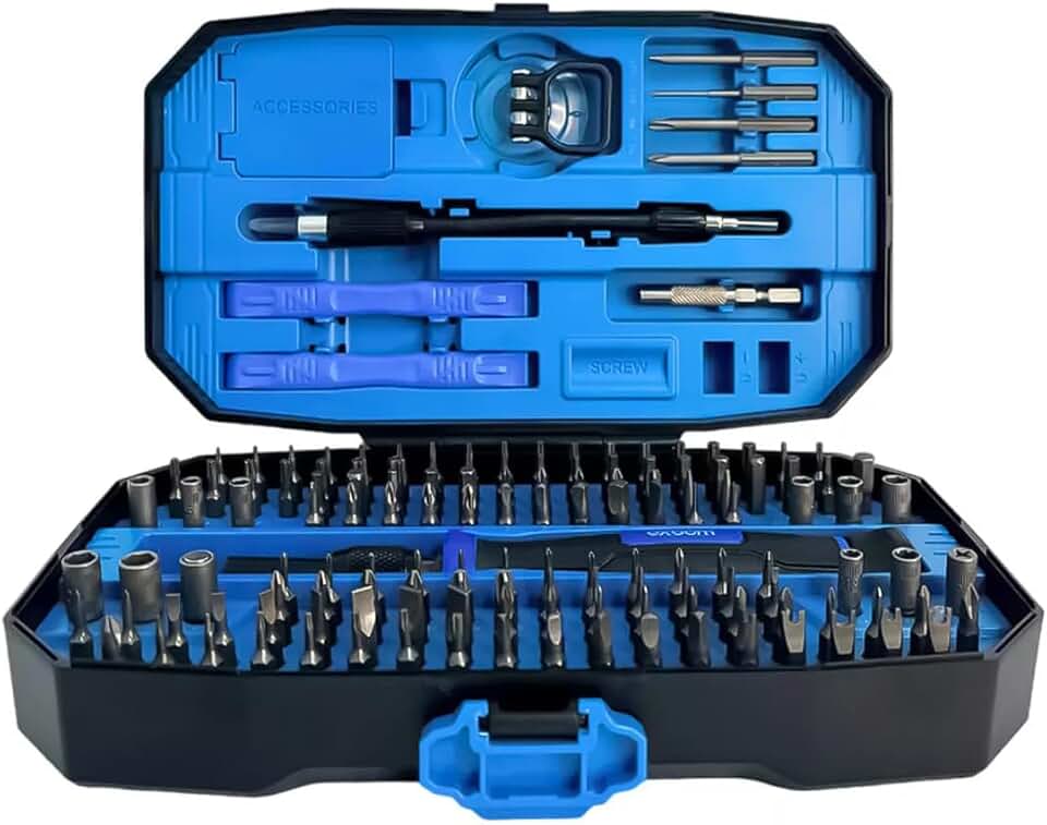 Kit Chave de Fenda com 128 Bits de Precisão + Ferramentas para Manutenção de Celulares, Computadores, Notebooks, Tablets, Consoles e Eletrônicos com Estojo Organizador