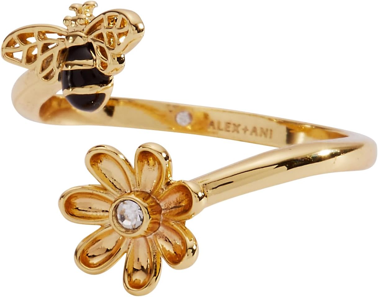 MDD Bee Bypass Ring, Brass Shiny Gold