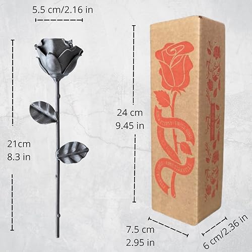 Miniatura 5 de Forging Art Bcn Rosa eterna forjada de hierro forjado a mano (negro)