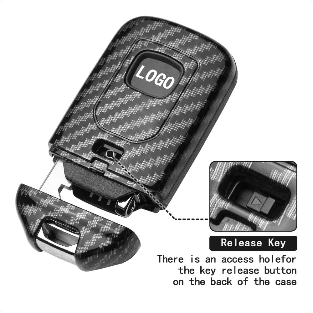 Key Fob Case Cover Compatible with Honda Accord Hybrid Civic CR-V Pilot Elite 4 5 Button Keyless Entry Remote Personalized Protective Cover Plastic Carbon Fiber Pattern Black Silicone