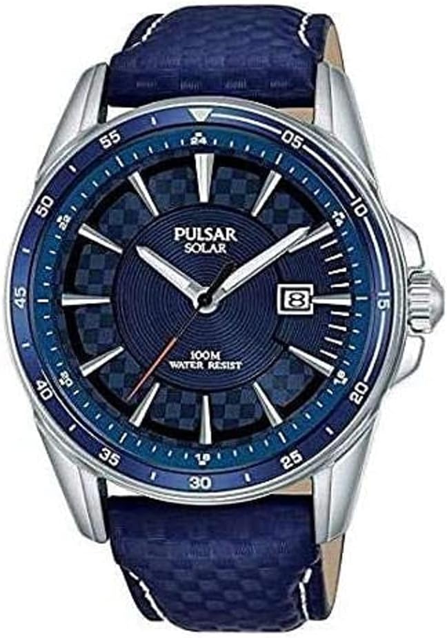 Pulsar Solar Accelerator Watch with Leather Strap with Genuine Leather Strap PX3205X1