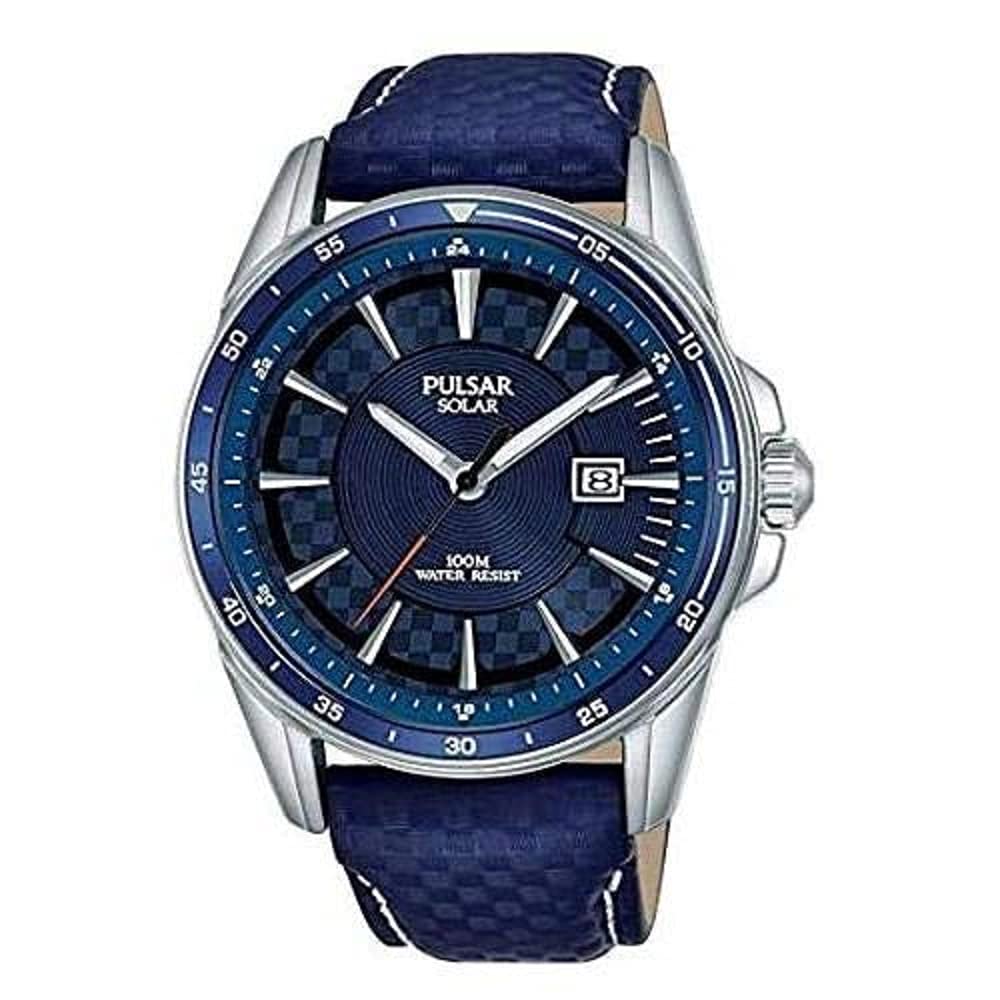 Pulsar Solar Accelerator Watch with Leather Strap with Genuine Leather Strap PX3205X1