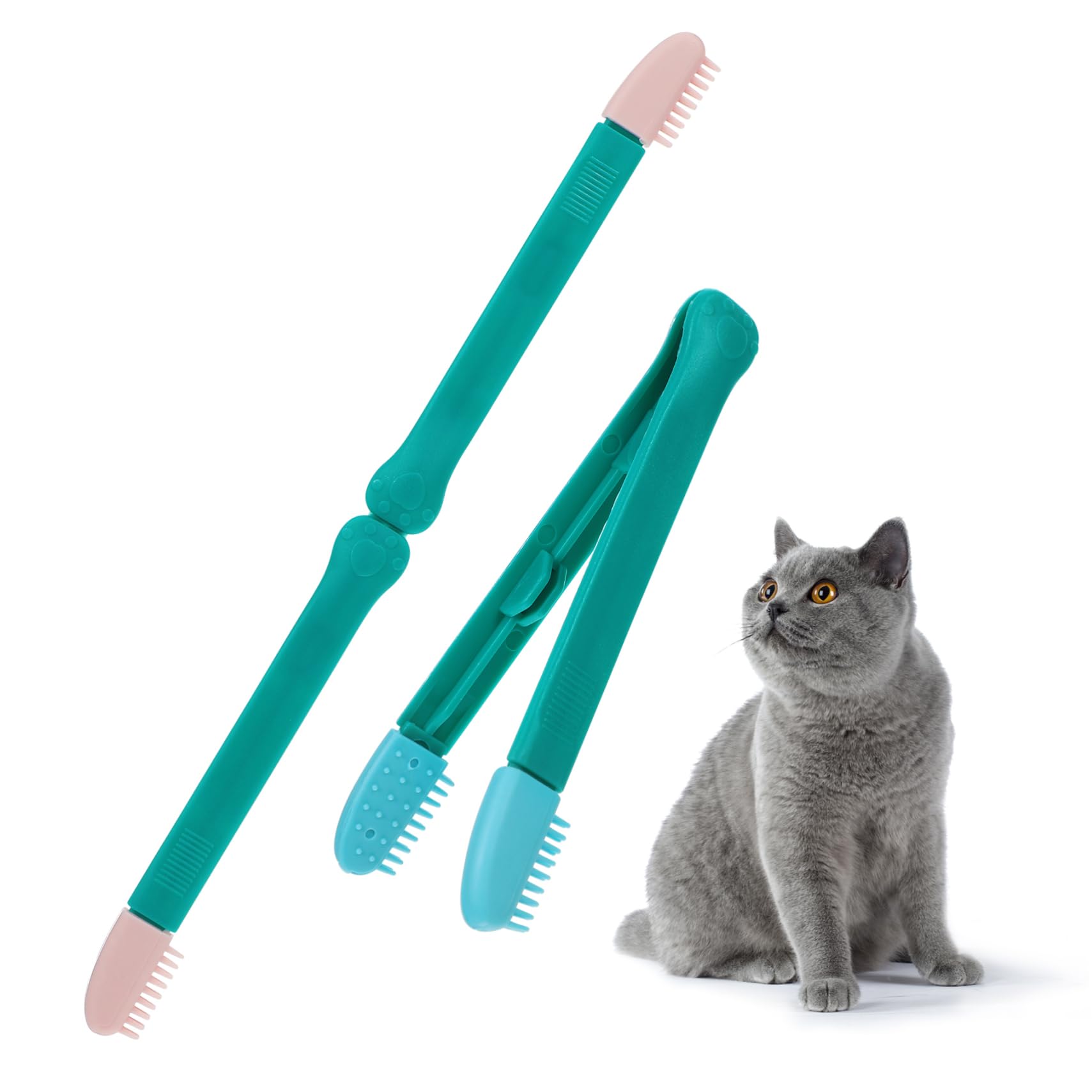Abaodam 2Pcs Cat Eye Comb Gentle Grooming Brush for Kittens Tear Ergonomic Design for Easy Use for Pet Grooming and