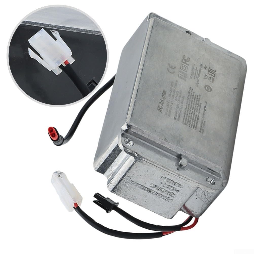 Eawfgtuw Wbudowana ładowarka do hulajnogi elektrycznej Ninebot Max G30, trwały metal, kompaktowy, lekki, łatwy montaż, szybkie ładowanie, czarny, srebrny, 13 x 8 x 5 cm, 680 g