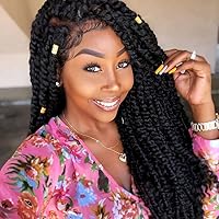 Vista 42 de 8 paquetes de extensiones de cabello sintético pretrenzado y prerrizado de ganchillo de 14 pulgadas, con rizos de pasión, para mujeres negras