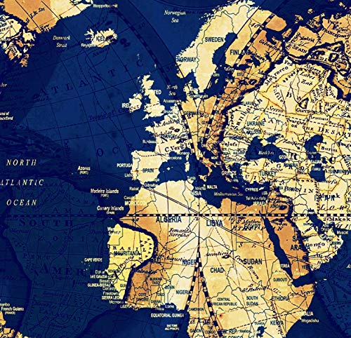 Original By Boxcolors Large 30"X 60" 3 Panels 30X20 Ea Art Canvas Print Old Map World Push Pin Travel Wall Home Office Decor (Framed 1.5" Depth) M1950 #TOP1